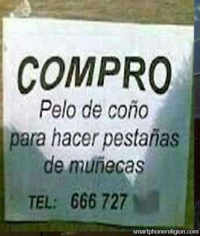 Compro pelo de coño