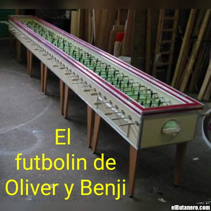 El futbolín de Oliver y Benji